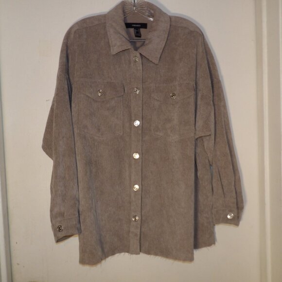 Forever 21 Corduroy Lightweight Shacket Oversized Sz S - Picture 1 of 7